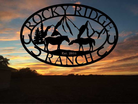 Horse & Mountain Ranch Sign