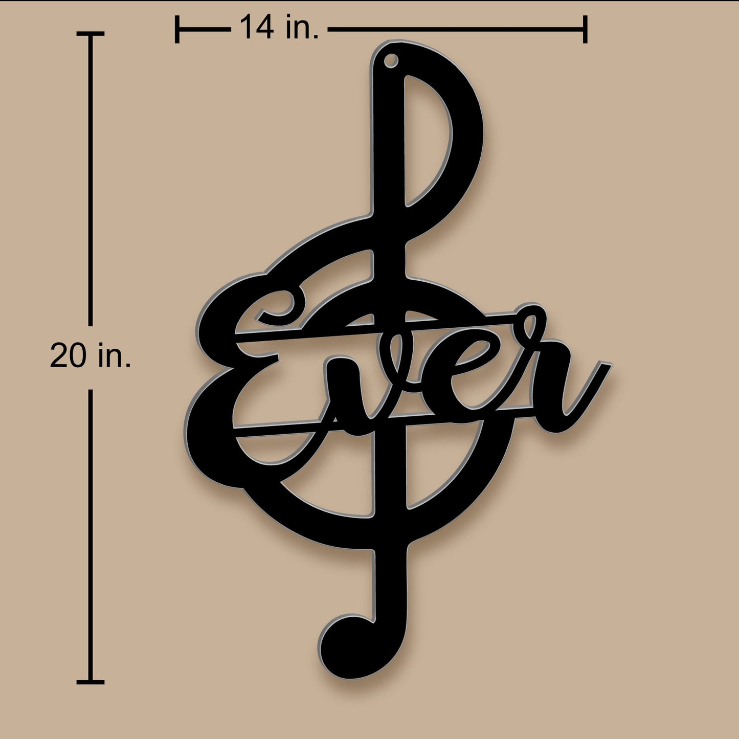 Personalized Metal Name Sign - Treble Clef - Music Note