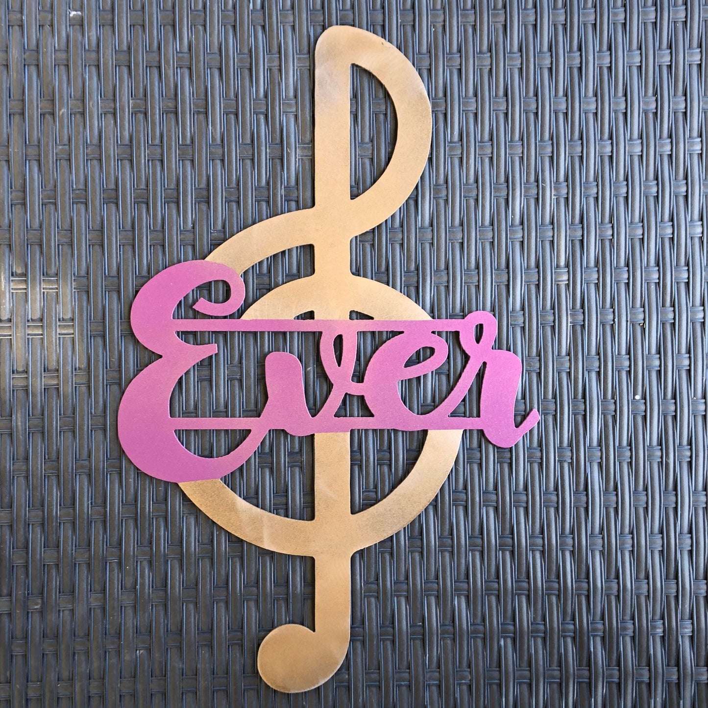 Personalized Metal Name Sign - Treble Clef - Music Note