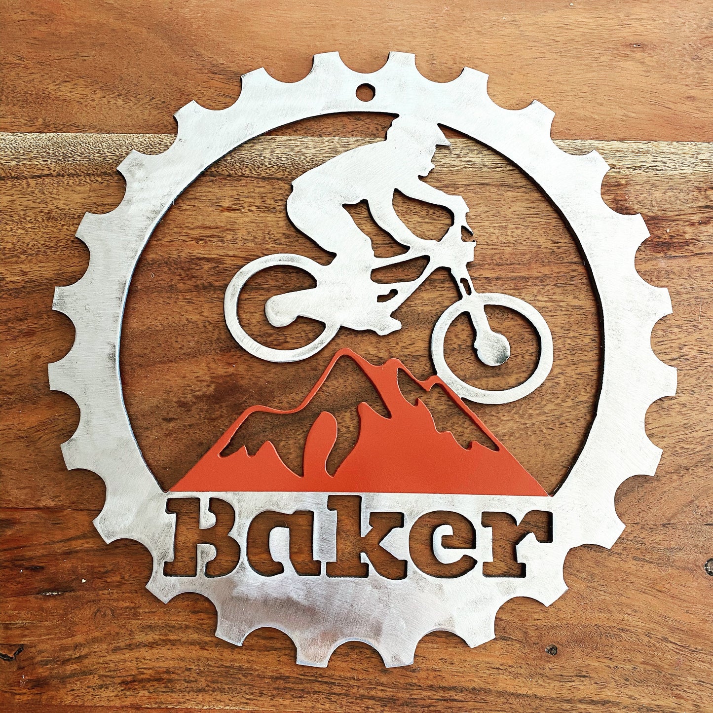 Personalized Metal Name Sign - Mountain Bike