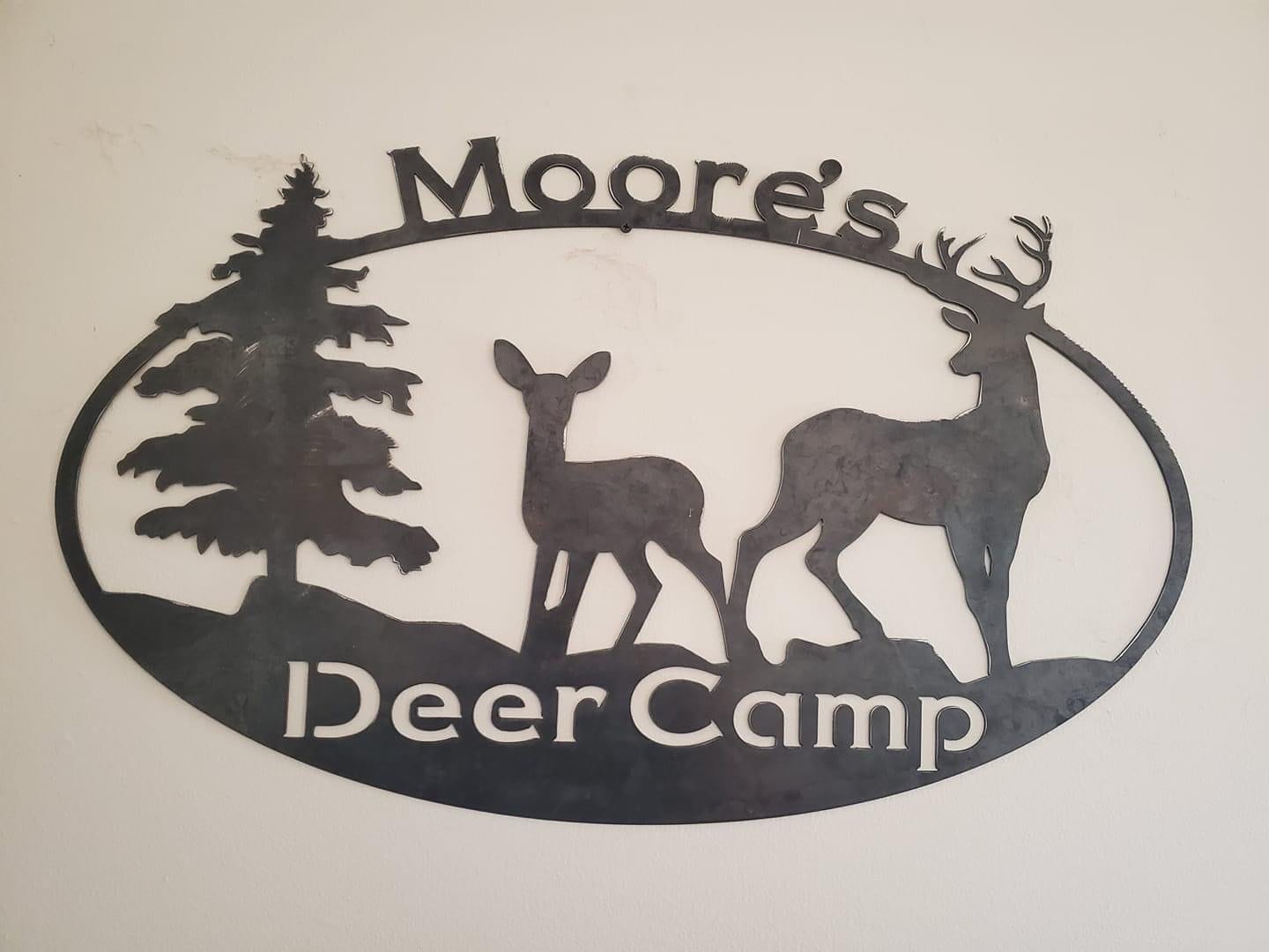 Outdoor Deer Tree Custom Name Metal Sign