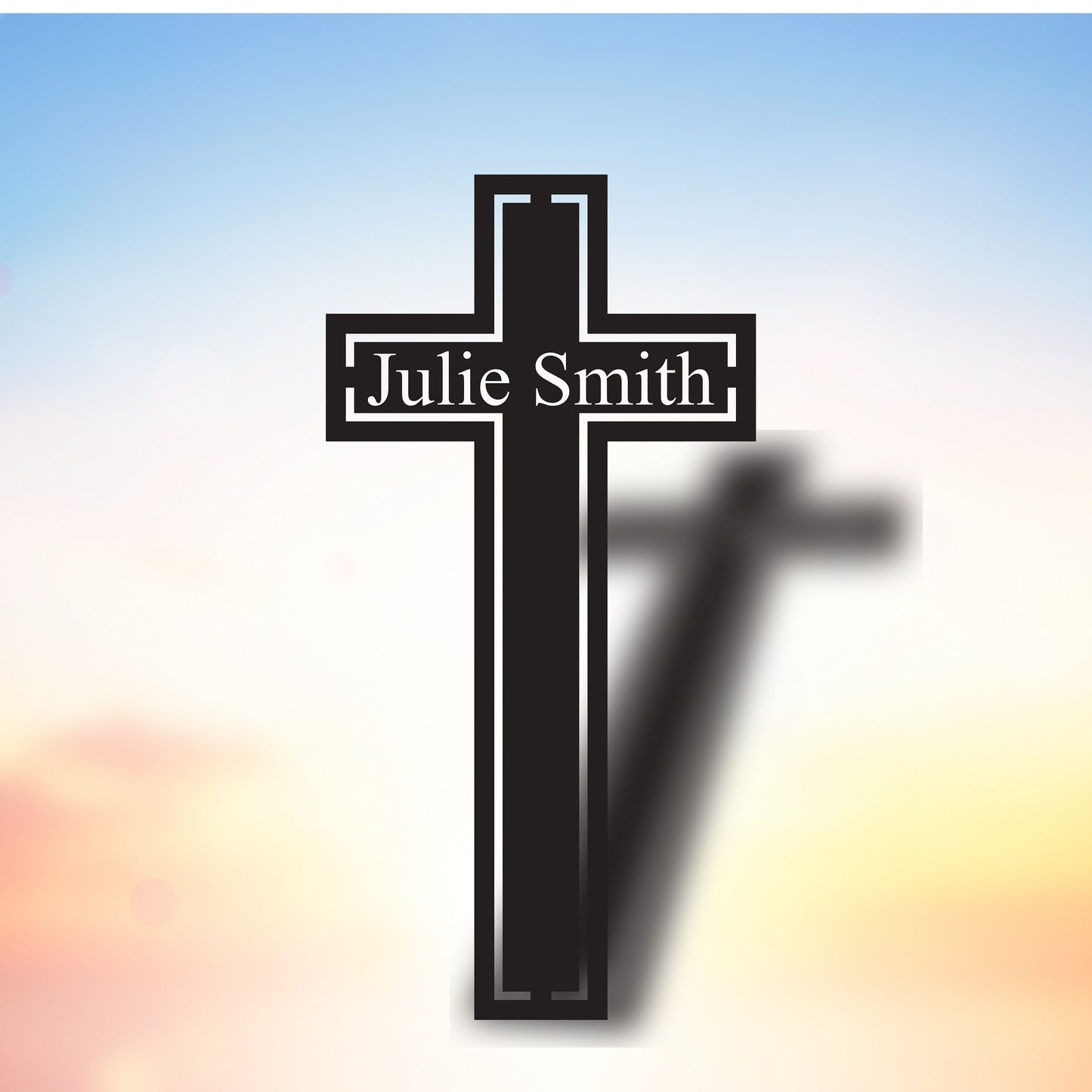 Metal Memorial Cross Personalized Custom Name